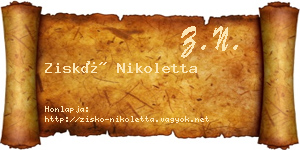 Ziskó Nikoletta névjegykártya